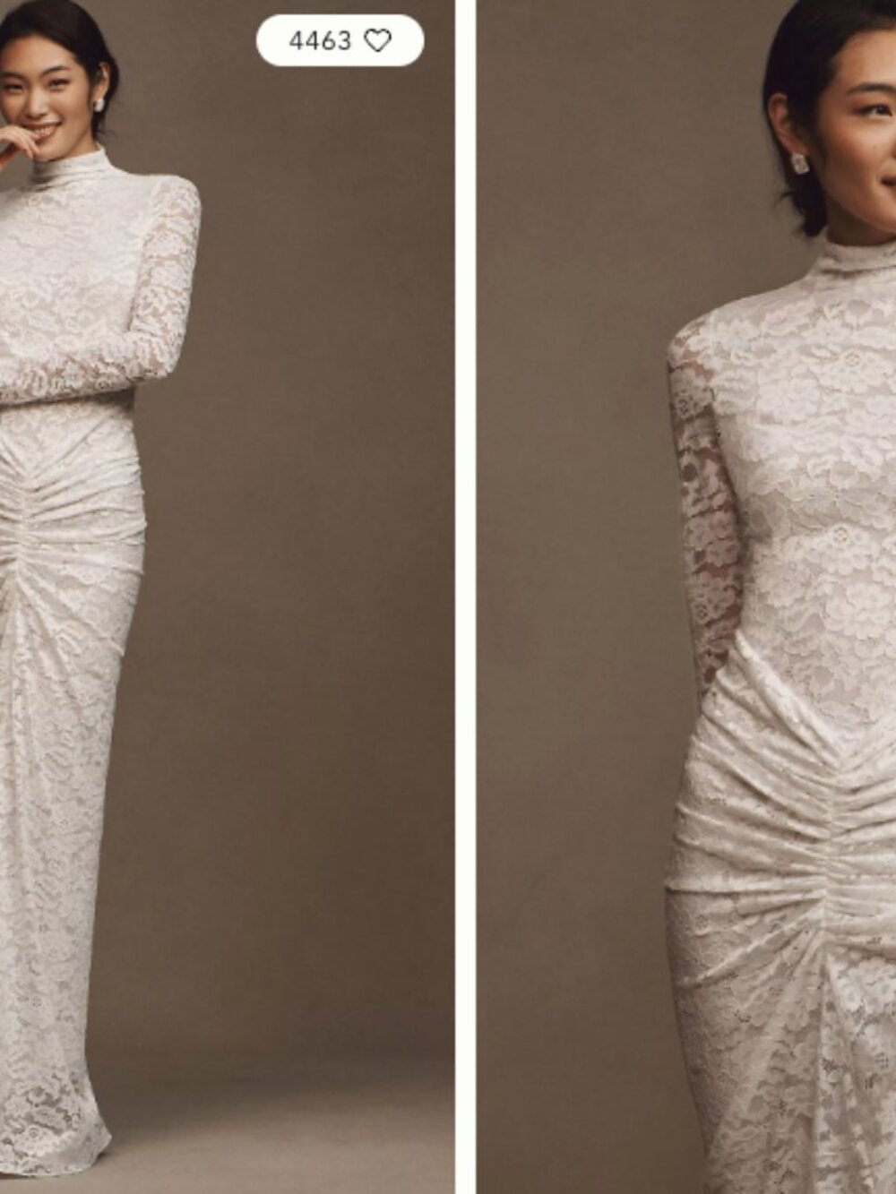 Anthropologie Ronny Kobo Scorpio Ruched Lace Maxi Dress - White, Large, NWT